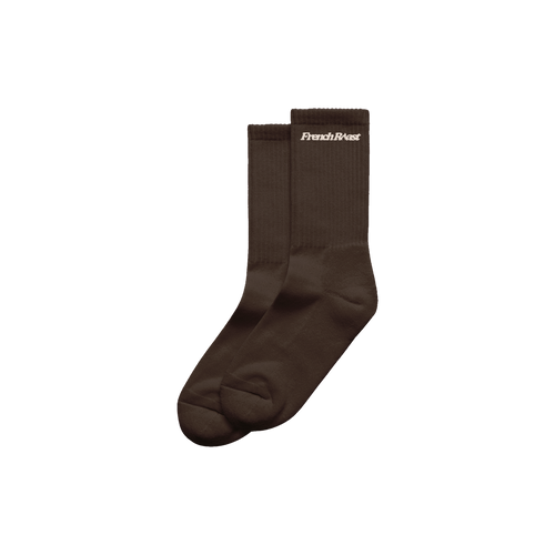 French Roast Embroidered Logo Espresso Socks